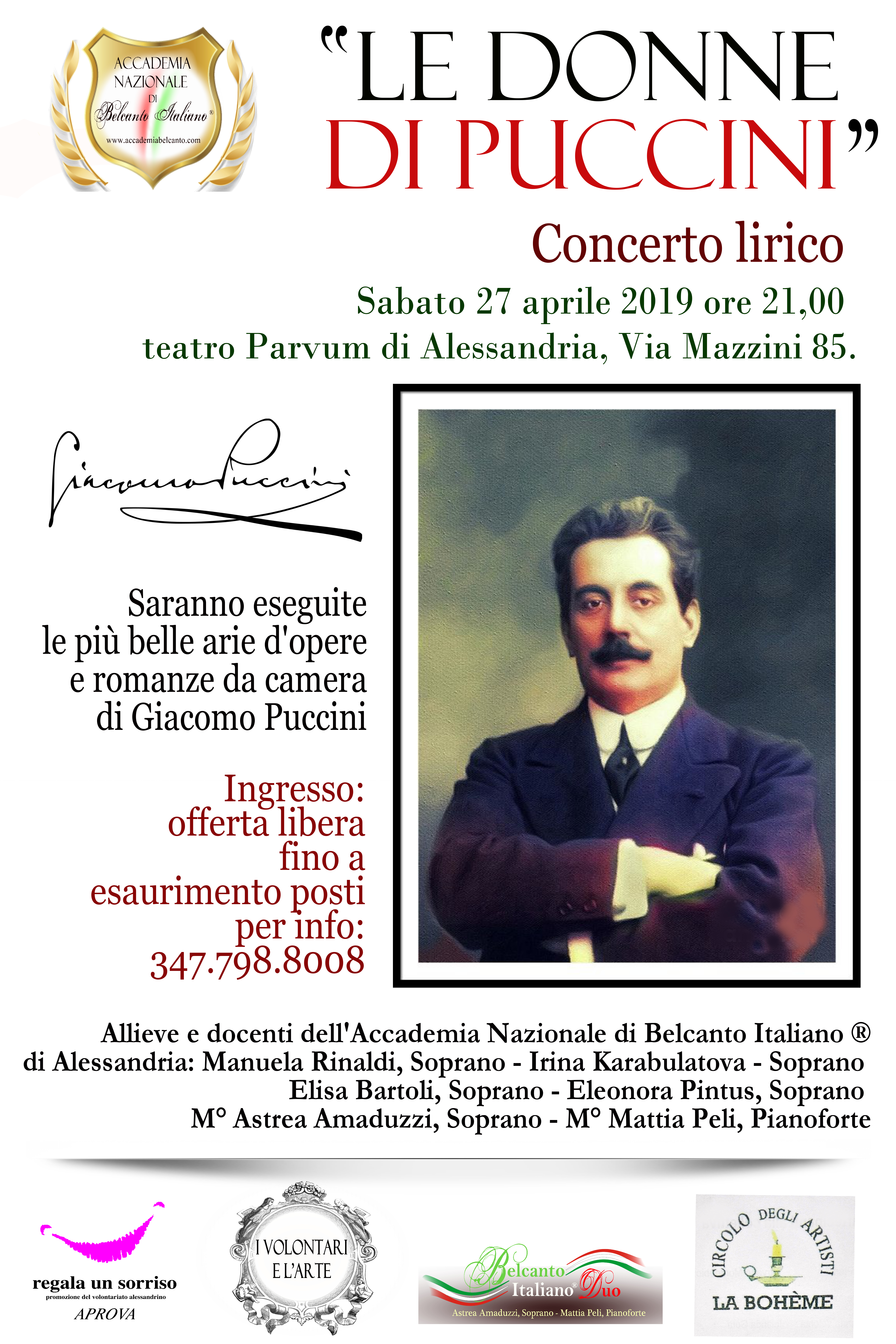 Al Teatro Parvum di Alessandria “LE DONNE DI PUCCINI” in uno straordinario concerto lirico